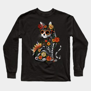 Cat Skull Mysteries Long Sleeve T-Shirt